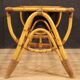 Table basse design en bambou et bois tressé des années 70