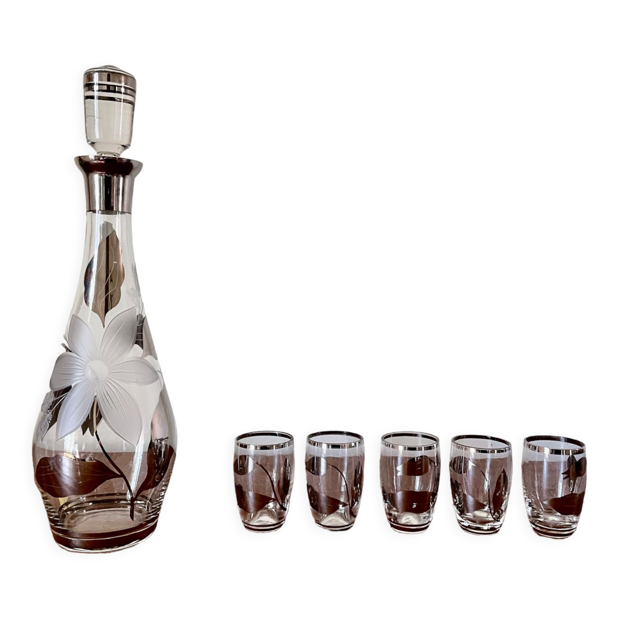Bohemian crystal liqueur service