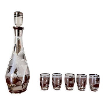 Service à liqueur en cristal de bohème