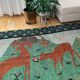 Romanian vintage rug with deers, nature scenery