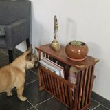 Rosewood and brass magazine stand table