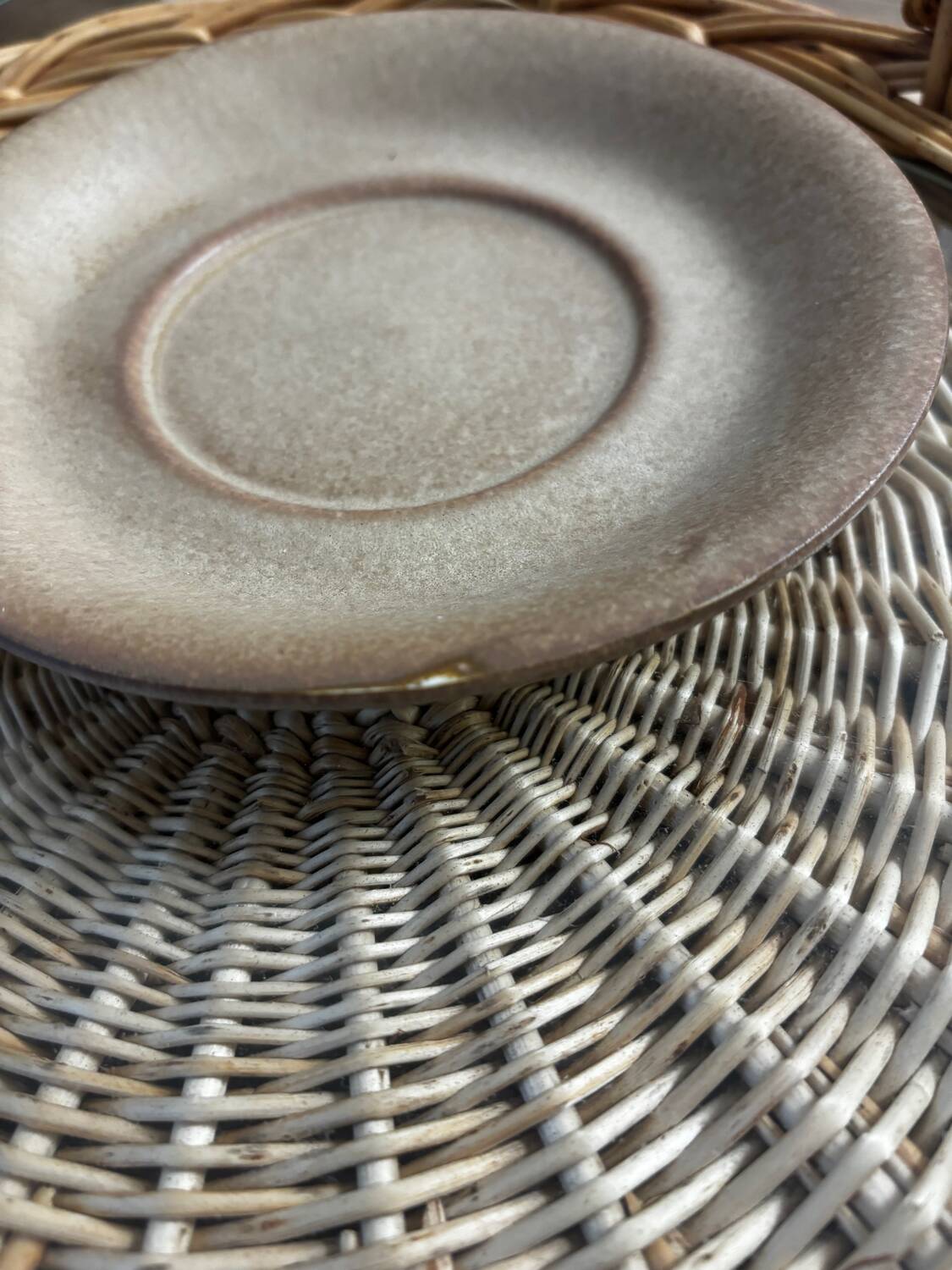 Set of 6 vintage brown saucers