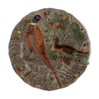 Jean Bertholle Pheasant Plate, Rambouillet, Gien, 1960