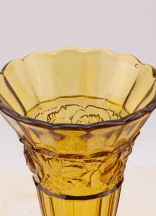 Vintage amber vase Verreries Scailmont