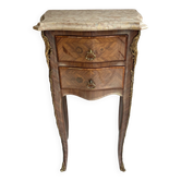 Louis XV style bedside table in marquetry with a top m