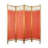 Wood screen - vintage fabric