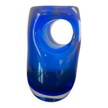 Magnificent vintage blue Murano vase.
