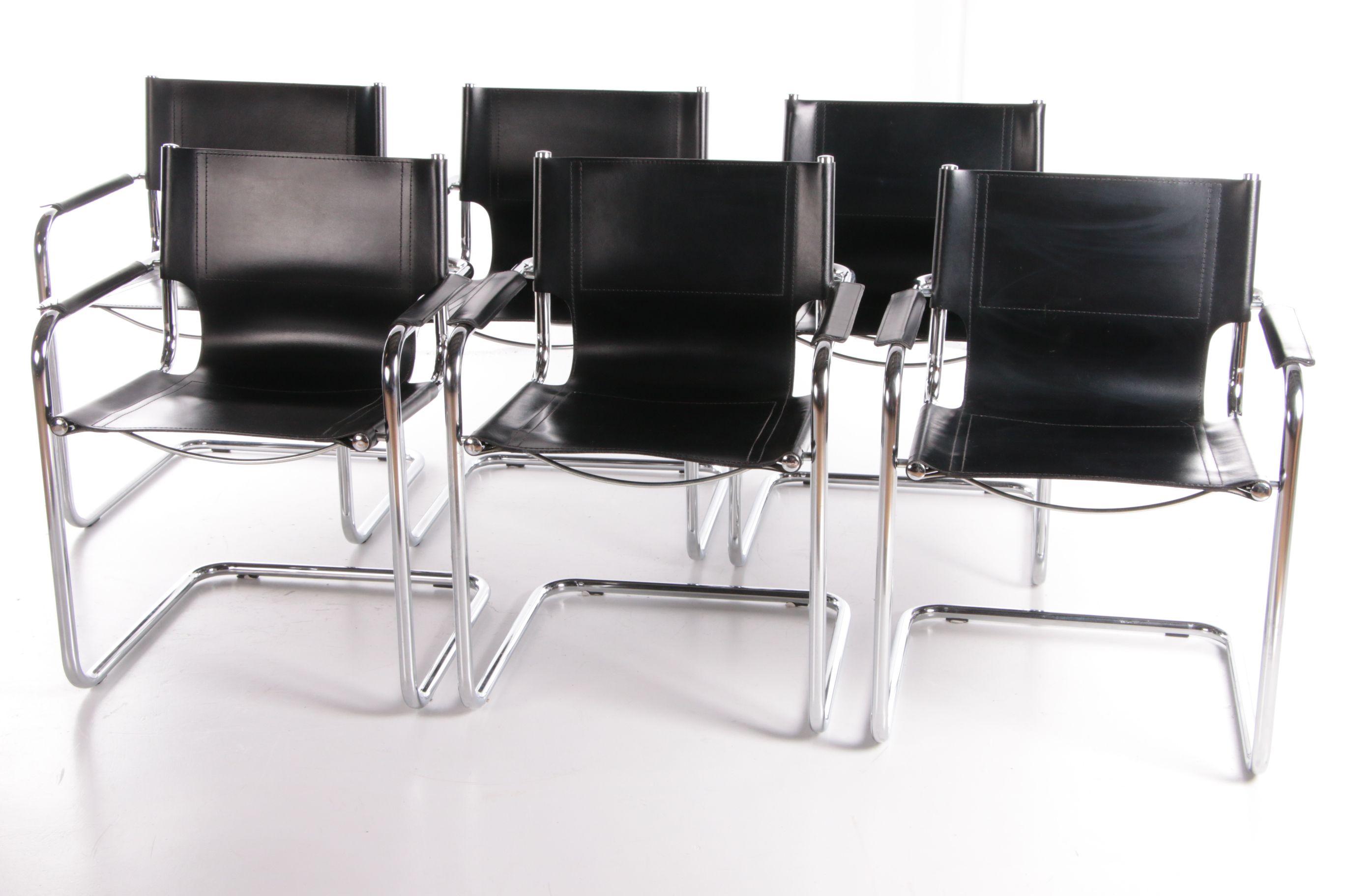 Vintage Set of 6 Tubular frame chairs