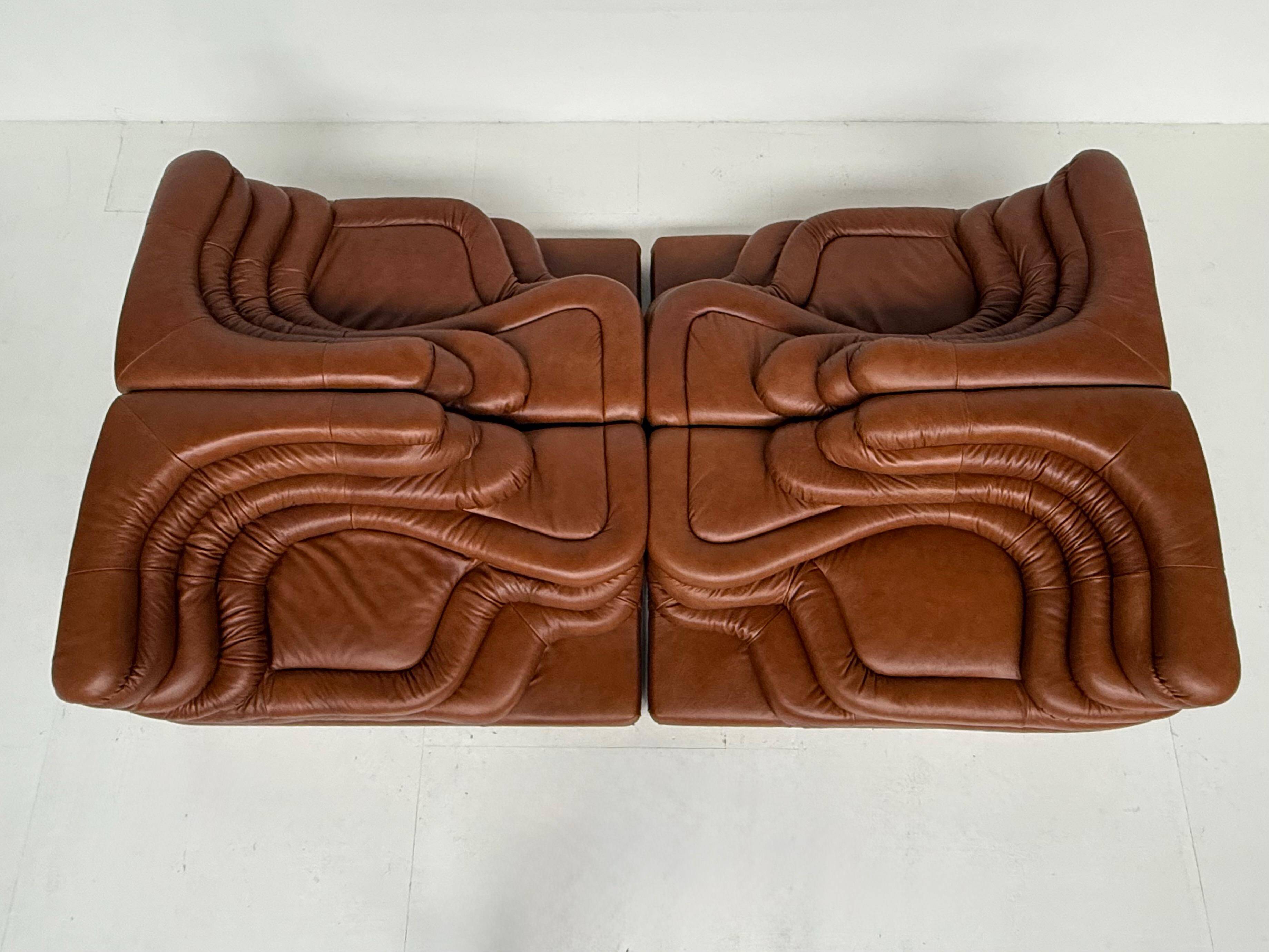 4-piece set de sede terrazza ds1025 by ubald klug in cognac leather