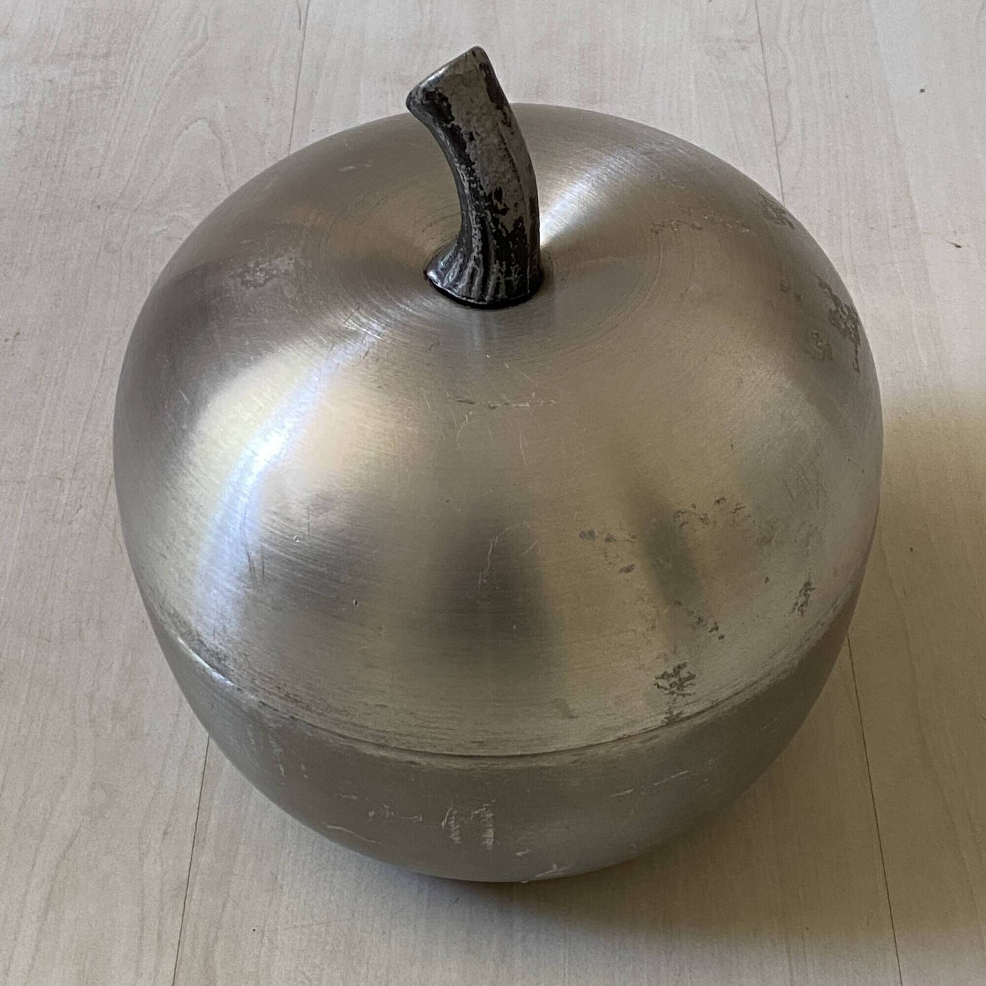 Vintage brushed aluminium ice bucket "Apple" (Made in Italy)