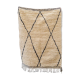 Berber wool carpet with black diamond 110x140cm