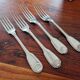Christofle, Paris - Set of 4 dessert forks - Vendôme model (Louis XIV style) - in metal