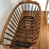 Old four-poster cradle, turned wood, late XIX early XX