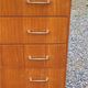 Chest of drawers from the 50s-60s in golden mahogany 4 drawers feet bobbin