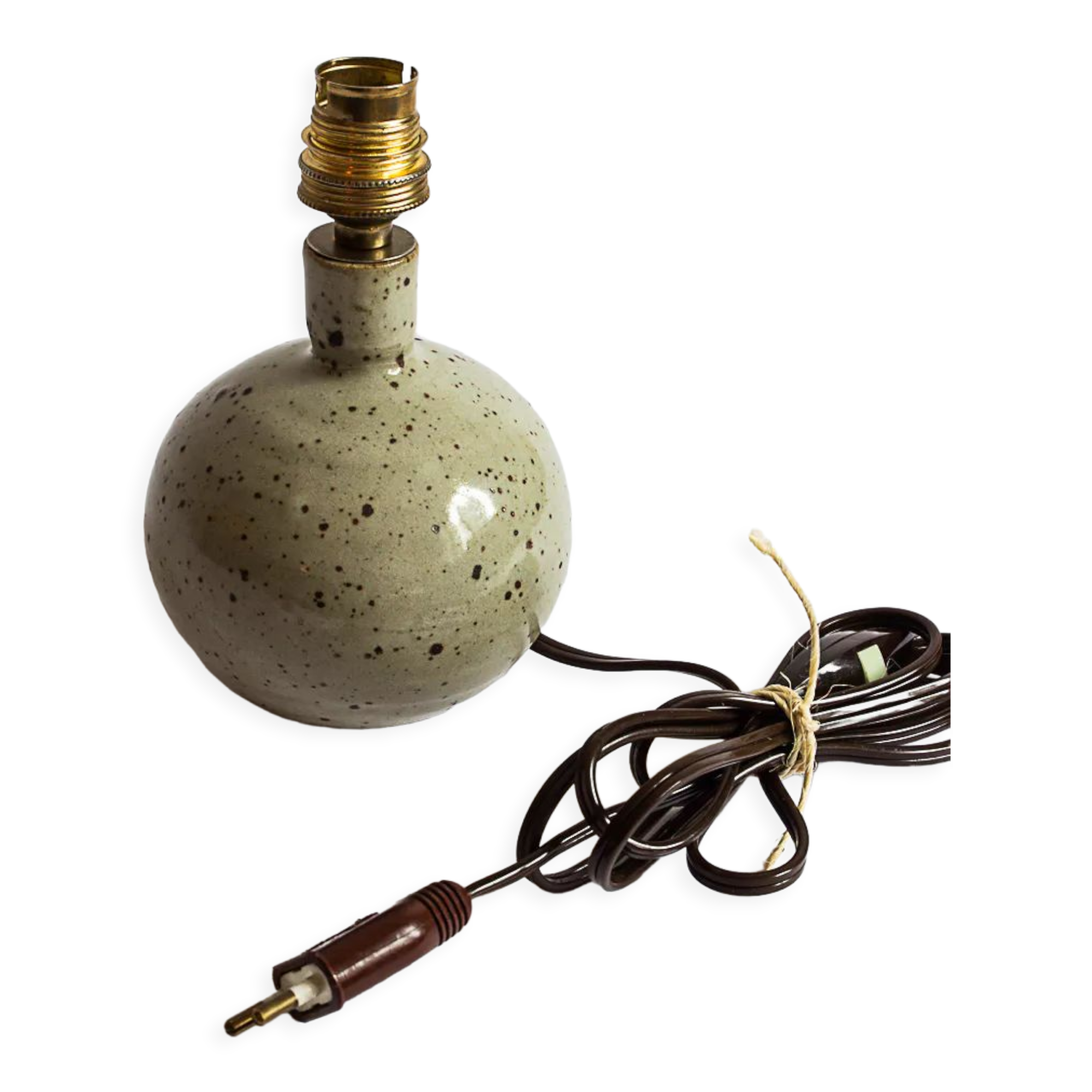 Pied de lampe en grès pyrité années 60