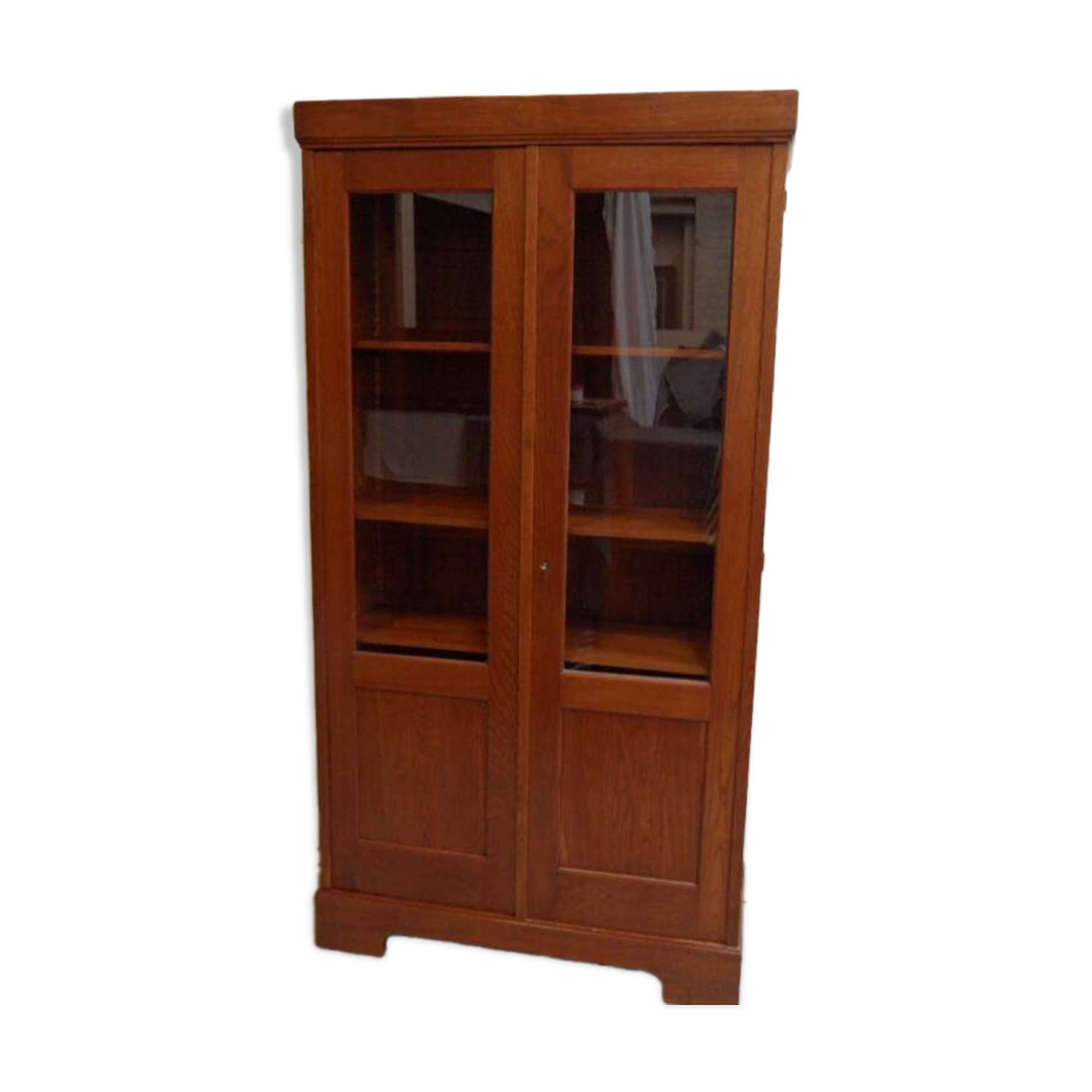 Vintage Dutch oak 2 door bookcase