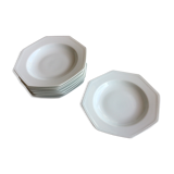8 white hollow plates in Limoges porcelain