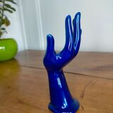 Hand navy blue ceramic vase