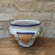 Old serving dish, vegetable dish, soup tureen without lid, flower decoration