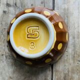Old faceted bowl with polka dot pattern from the Sarreguemines earthenware factory