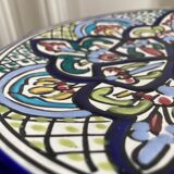 Polychrome decorative ceramic plate