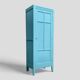 Armoire bonnetière parisienne turquoise 1940