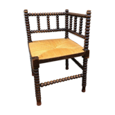 Chaise d'encoignure paillée XIXe siècle