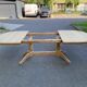 Table à manger de ferme extensible rénovée en bois brut XXème 160cm