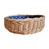 Vintage rattan basket interior liberty fabric