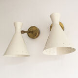 Pair of Italian design wall lamps 1950