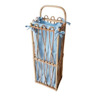 Vintage rattan bread box, bread hutch, bread basket