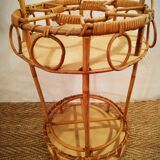Rattan service bottle holder