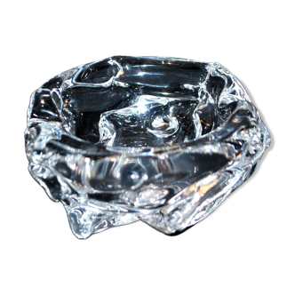 Ashtray in blown crystal DAUM France DESIGN Modernist 1960