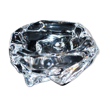Ashtray in blown crystal DAUM France DESIGN Modernist 1960