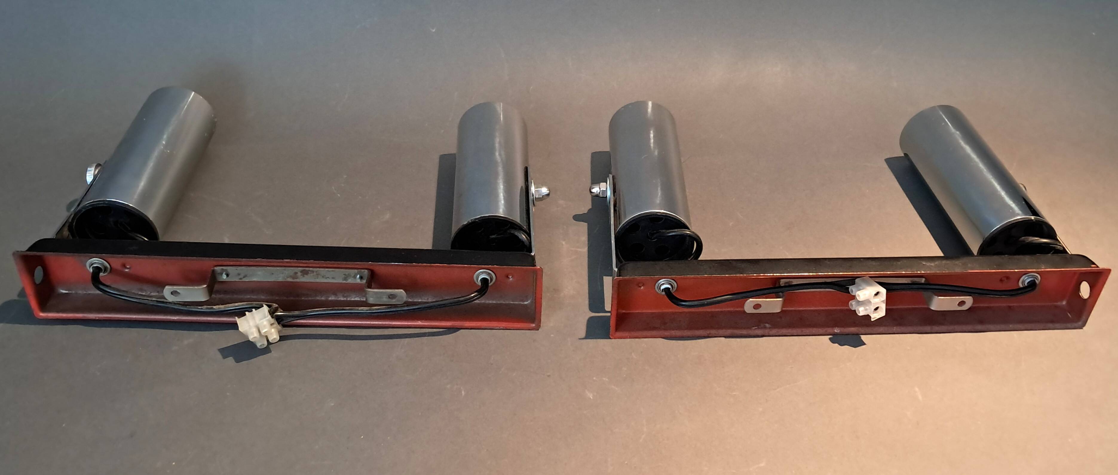 Pair of modernist chrome wall lights 1960.