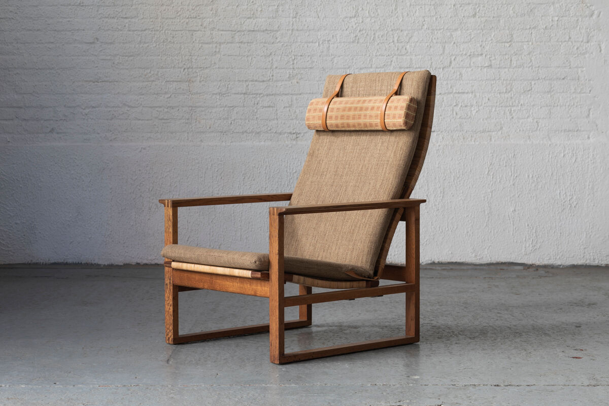 Set of 2 lounge chairs and one footrest by Borge Mogensen for Fredericia Denmark 1960’s