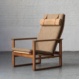 Set of 2 lounge chairs and one footrest by Borge Mogensen for Fredericia Denmark 1960’s