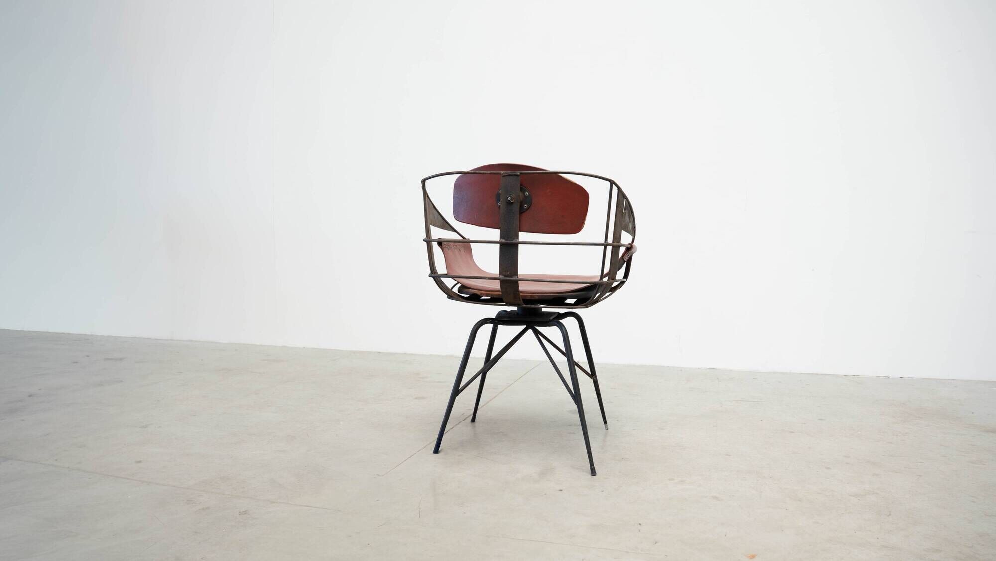 1950's French steel desk chair