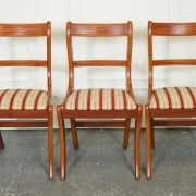 Vintage Yew Wood Dining Chairs, Set of 8