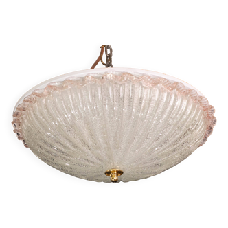 Precious Italian Pink Murano Glass Ceiling Fixture, Murano, 1970