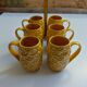 Handmade yellow pineapple mugs signed Kerangol made in Portugal.