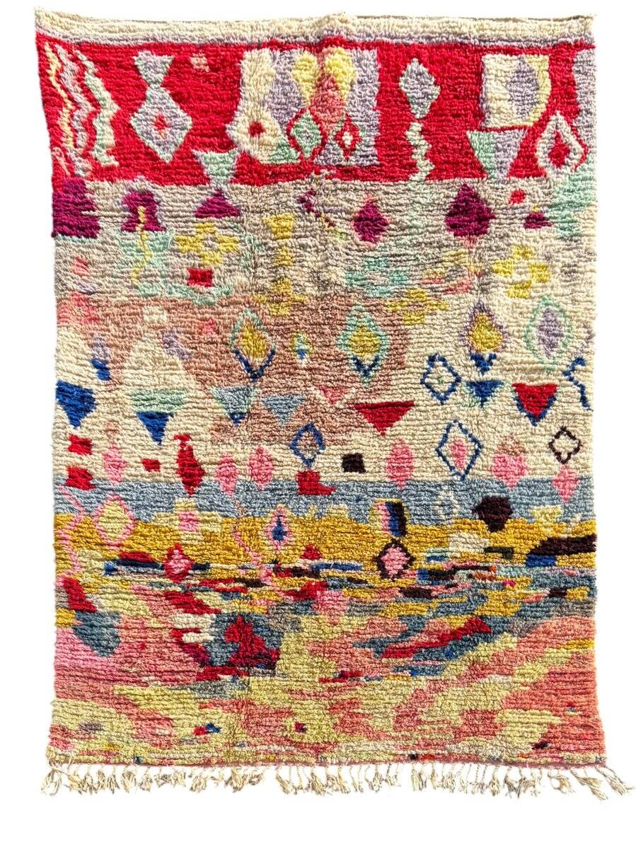 Vintage Berber wool rug, Morocco, 1990
