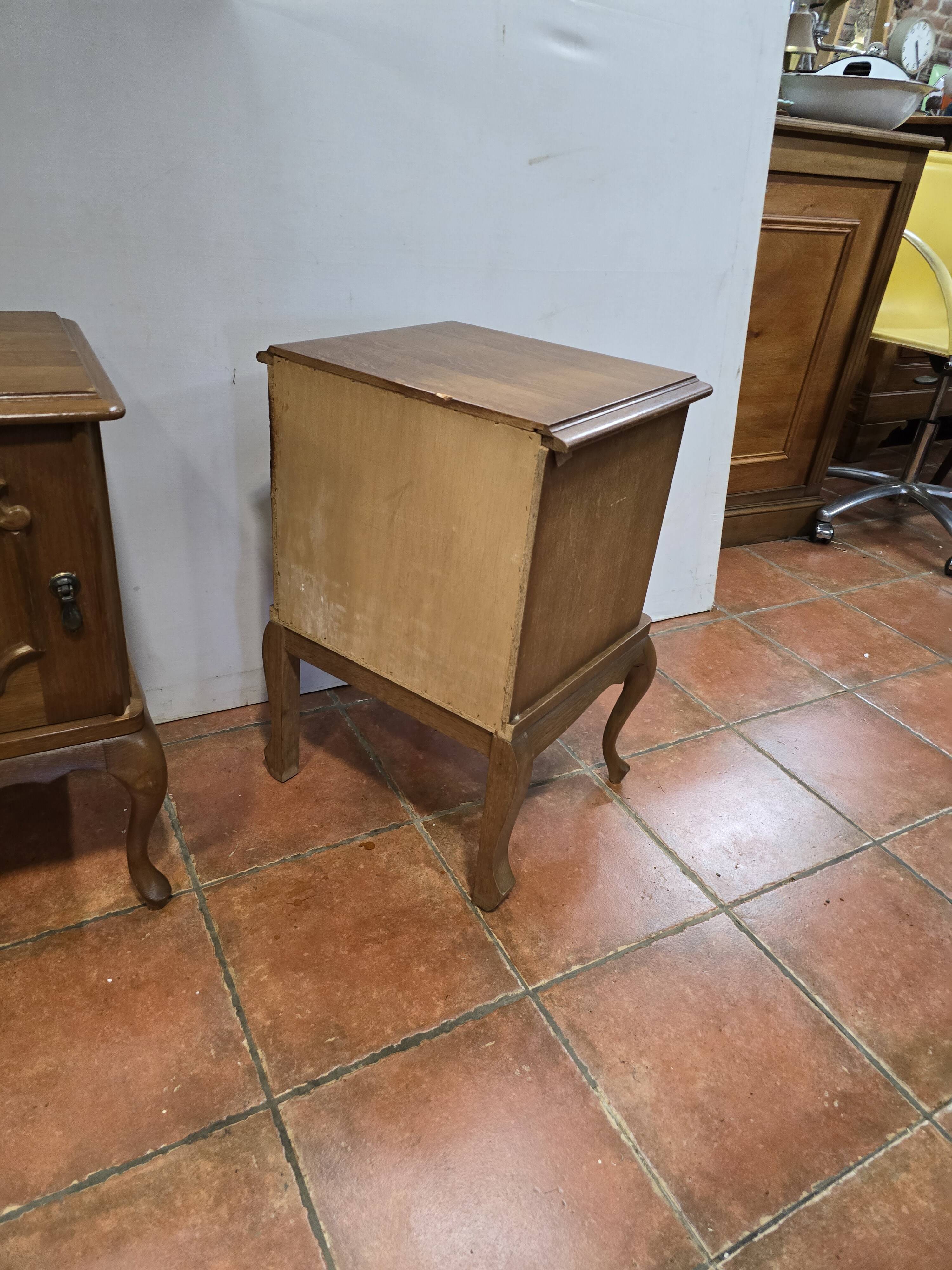 Pair of vintage 1960s oak bedside tables