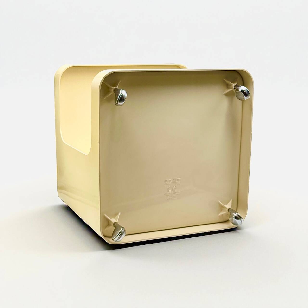 Rolling Bar Cart in Beige Plastic by Marcello Siard for Longato, Italy, 1970