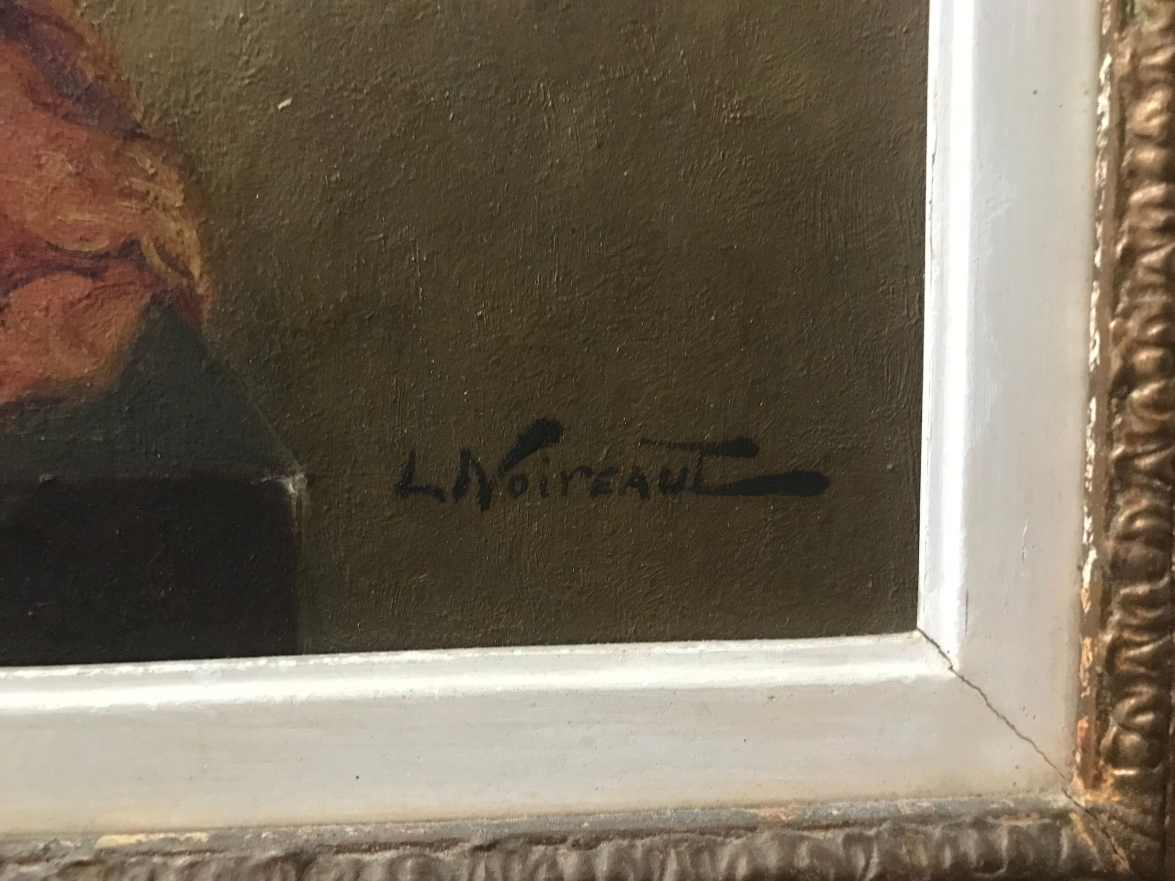 Bouquet of flowers signed L.Noireaut