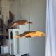 Large wavy flat leaf suspension in smooth teak D:50