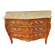 Superb Louis XV style curved chest of drawers in marquetry.