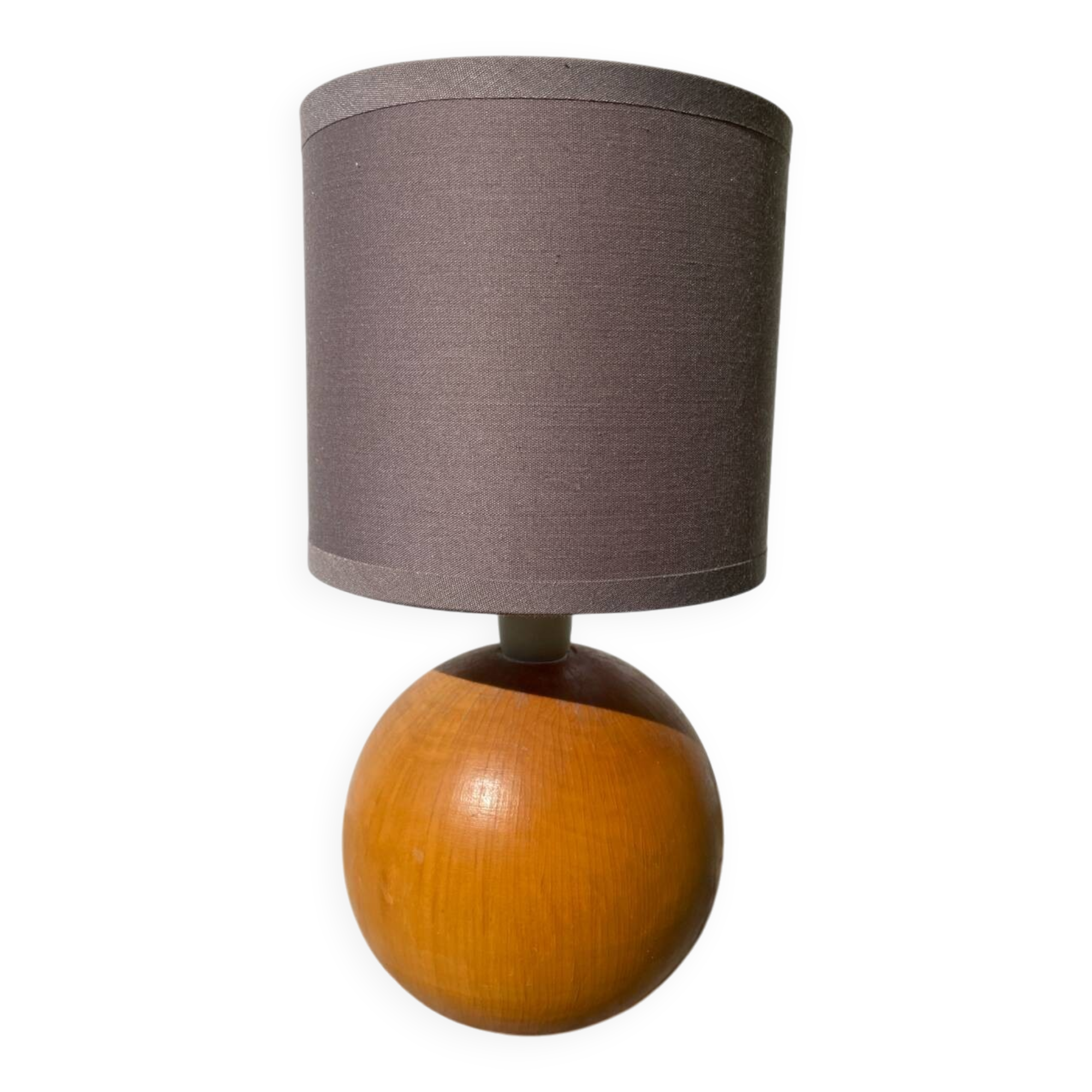 Lampe boule en bois tourné, 1990