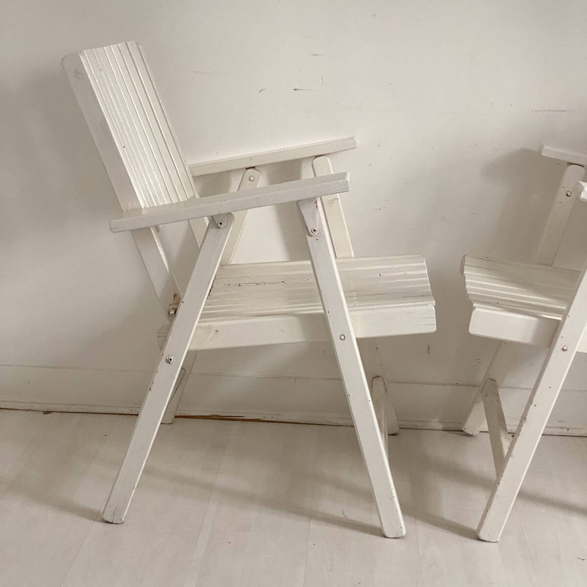 Pair of vintage 1960s folding garden chairs