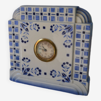 Blue ceramic table clock
